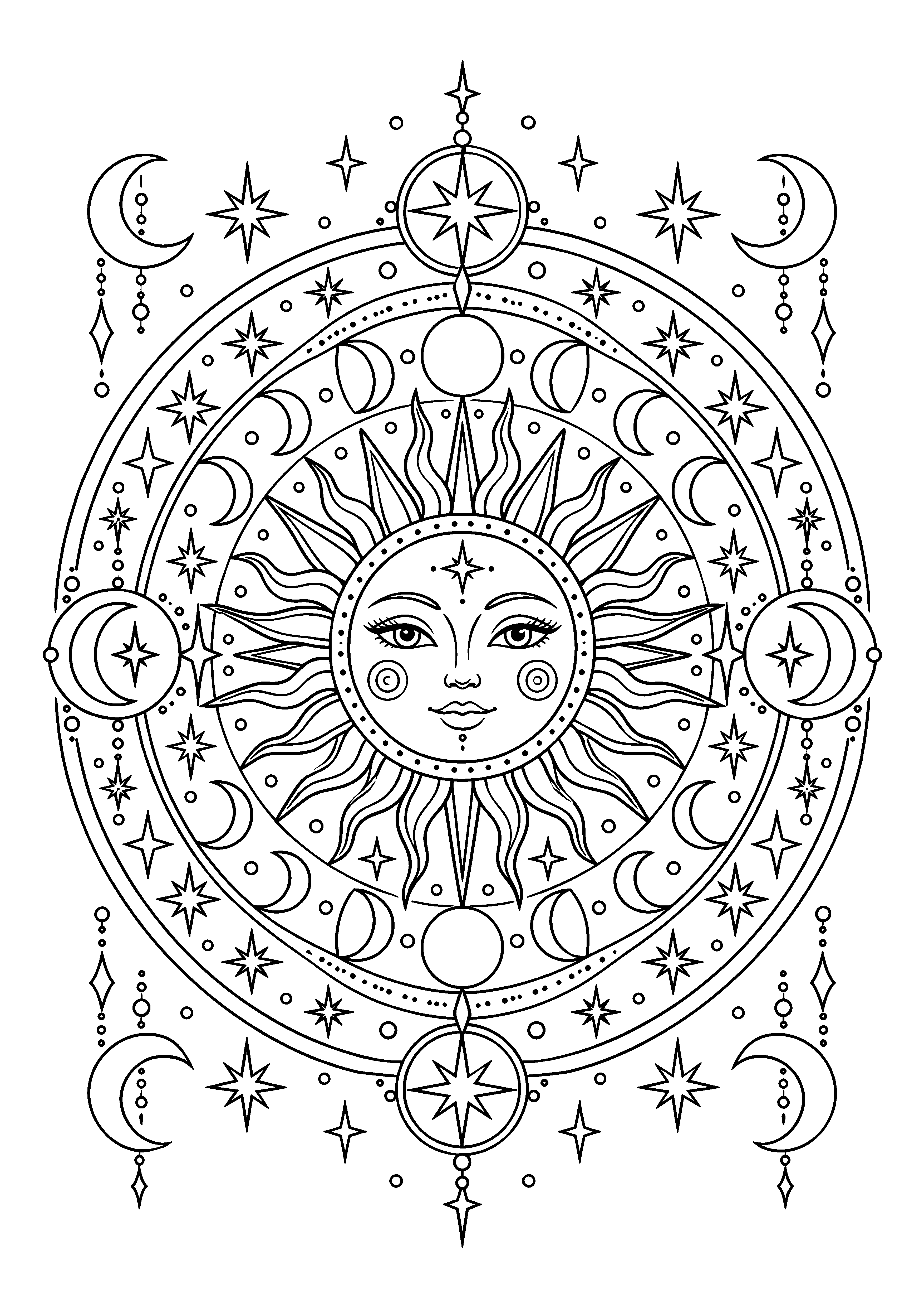 Celestial Sun and Moon Mandala