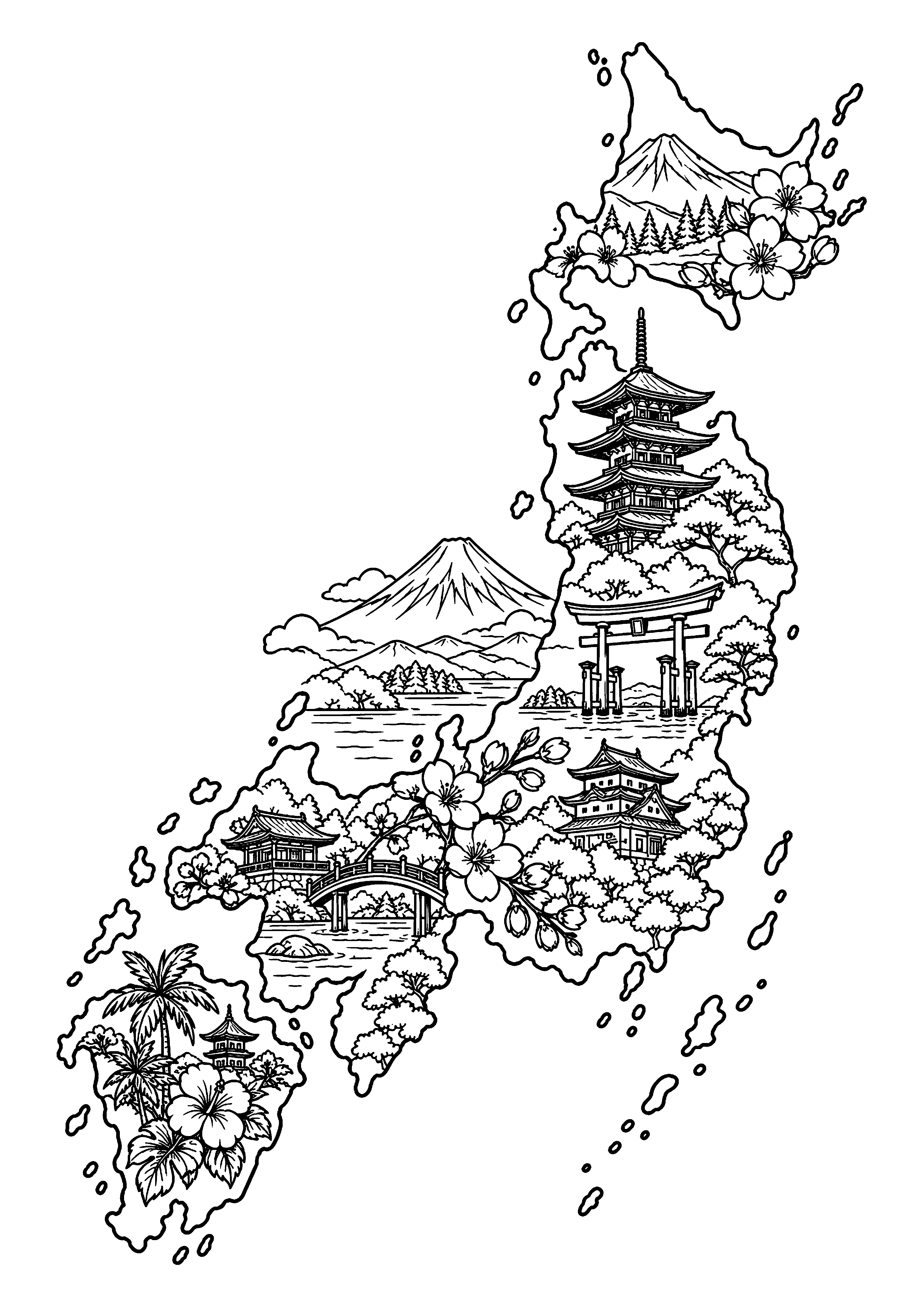 Illustrated Map of Japan