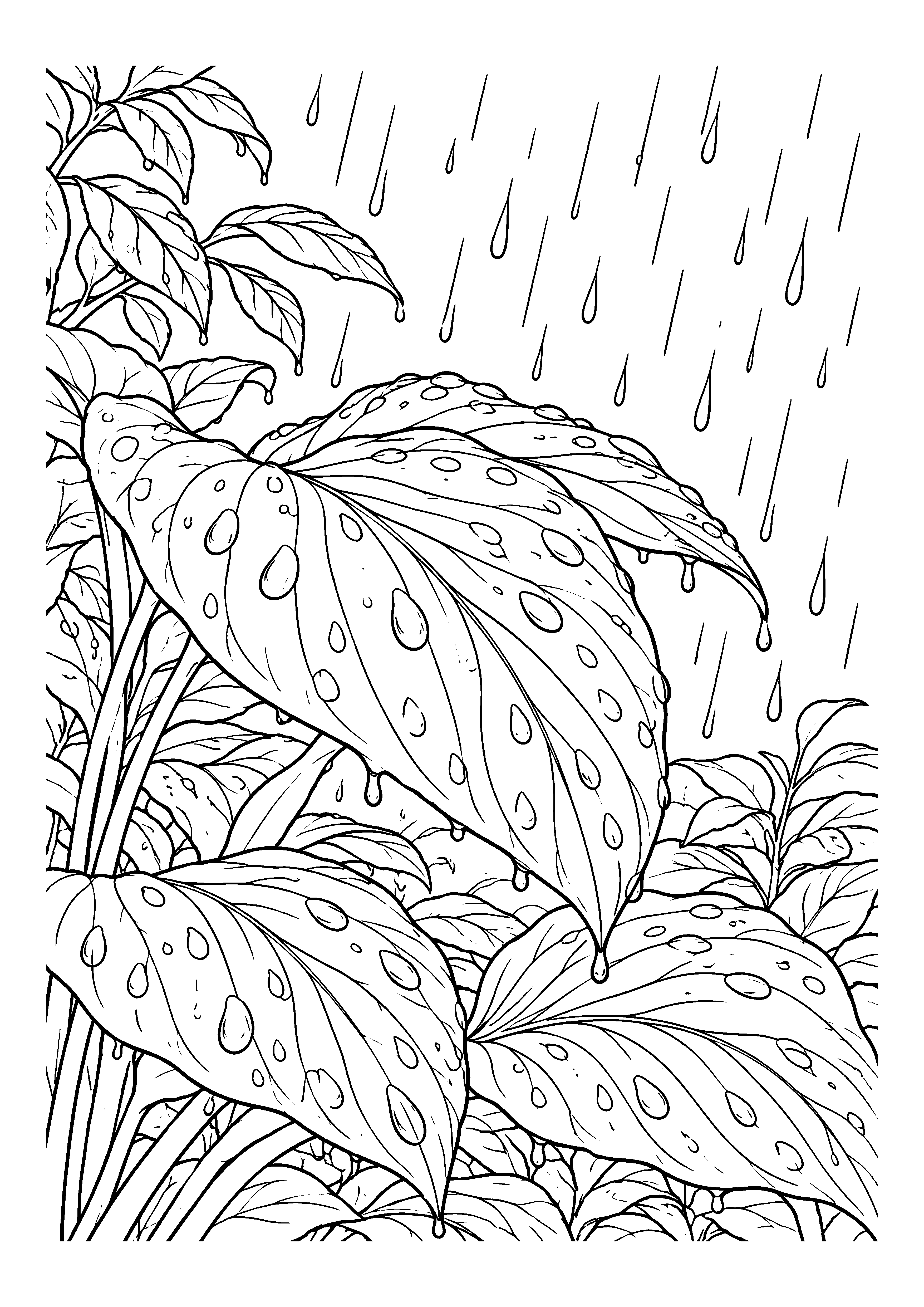 Rain on Leaves
