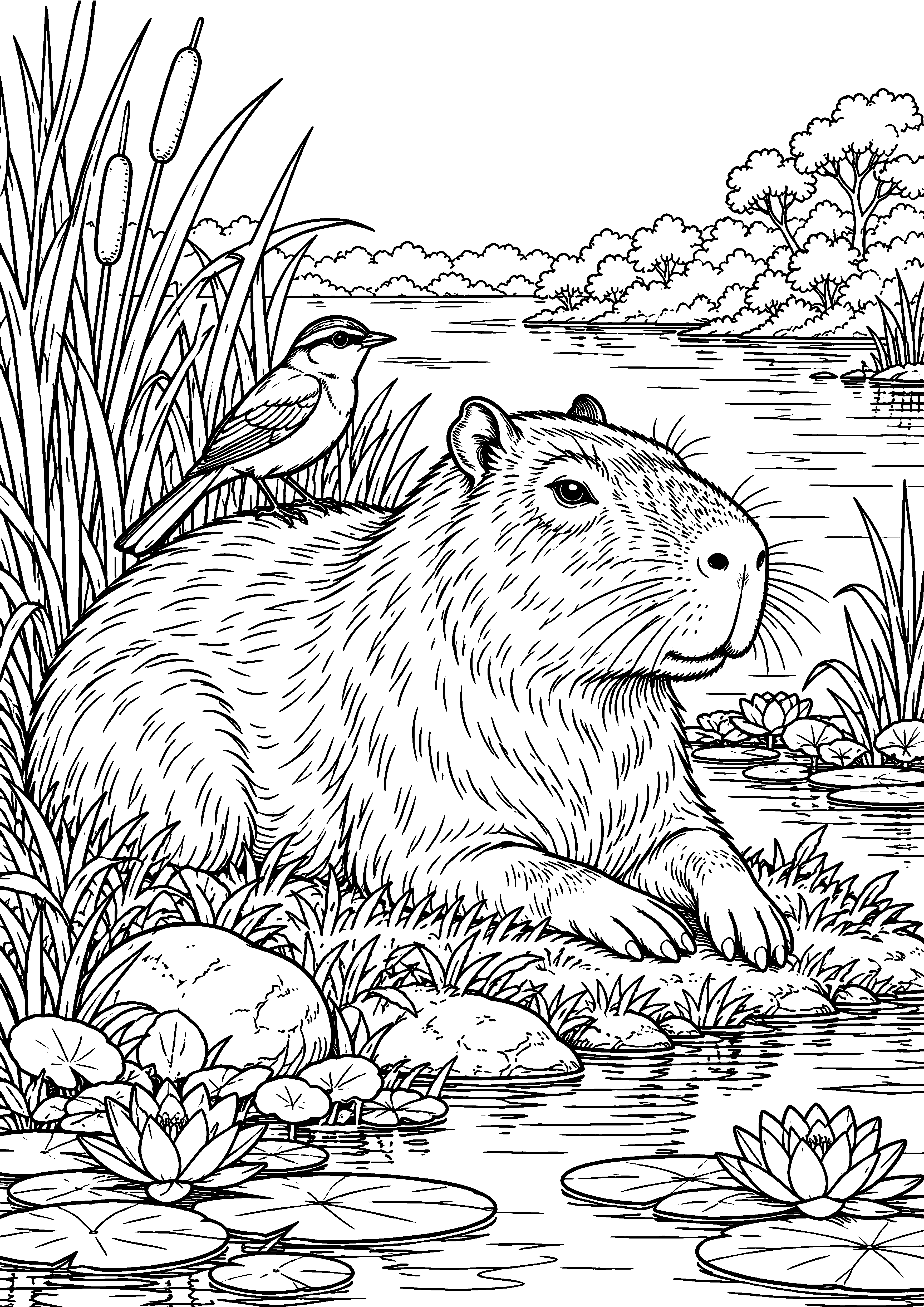 Capybara by the Riverbank