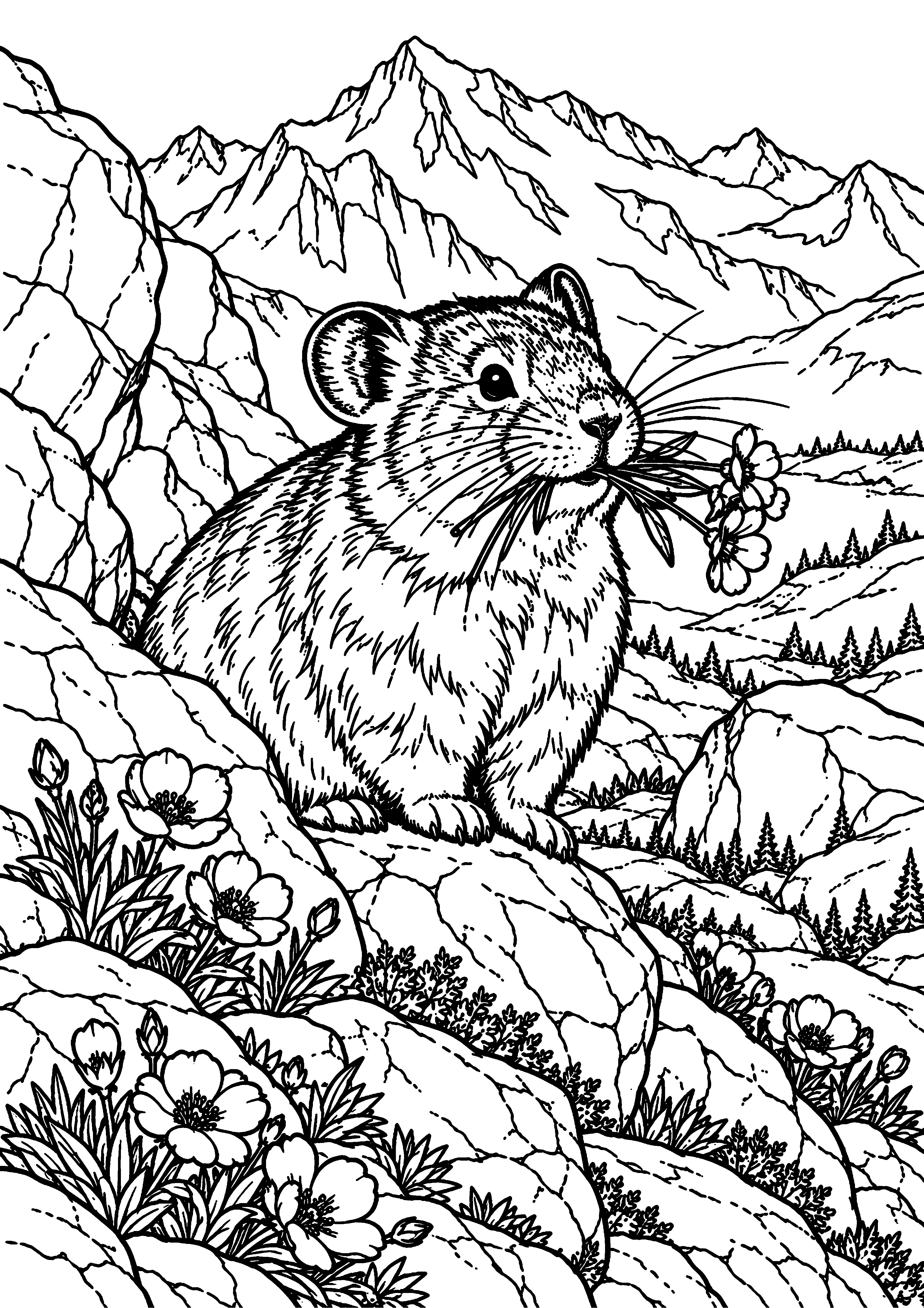 Pika among Alpine Wildflowers