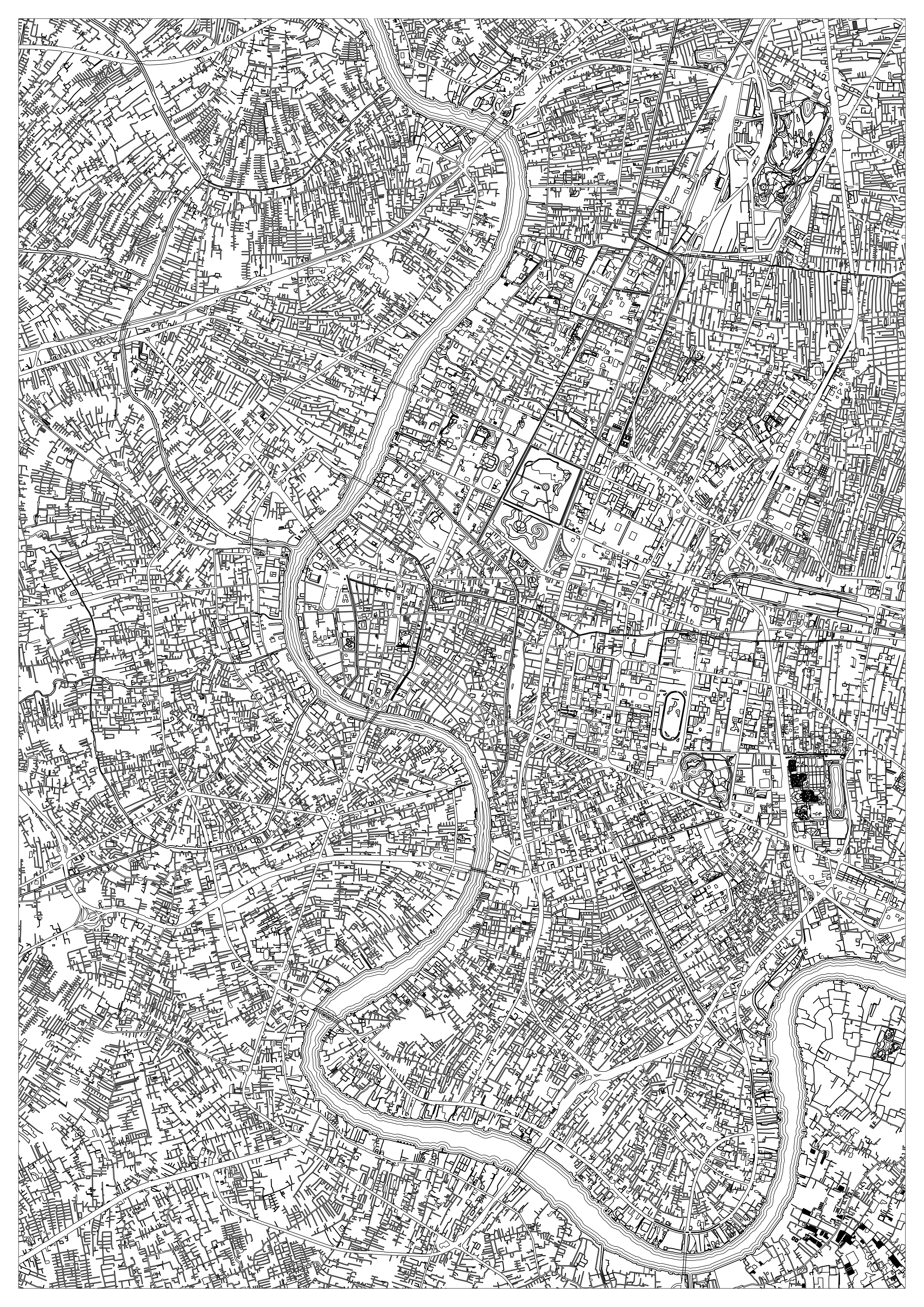 Bangkok Map Coloring Page