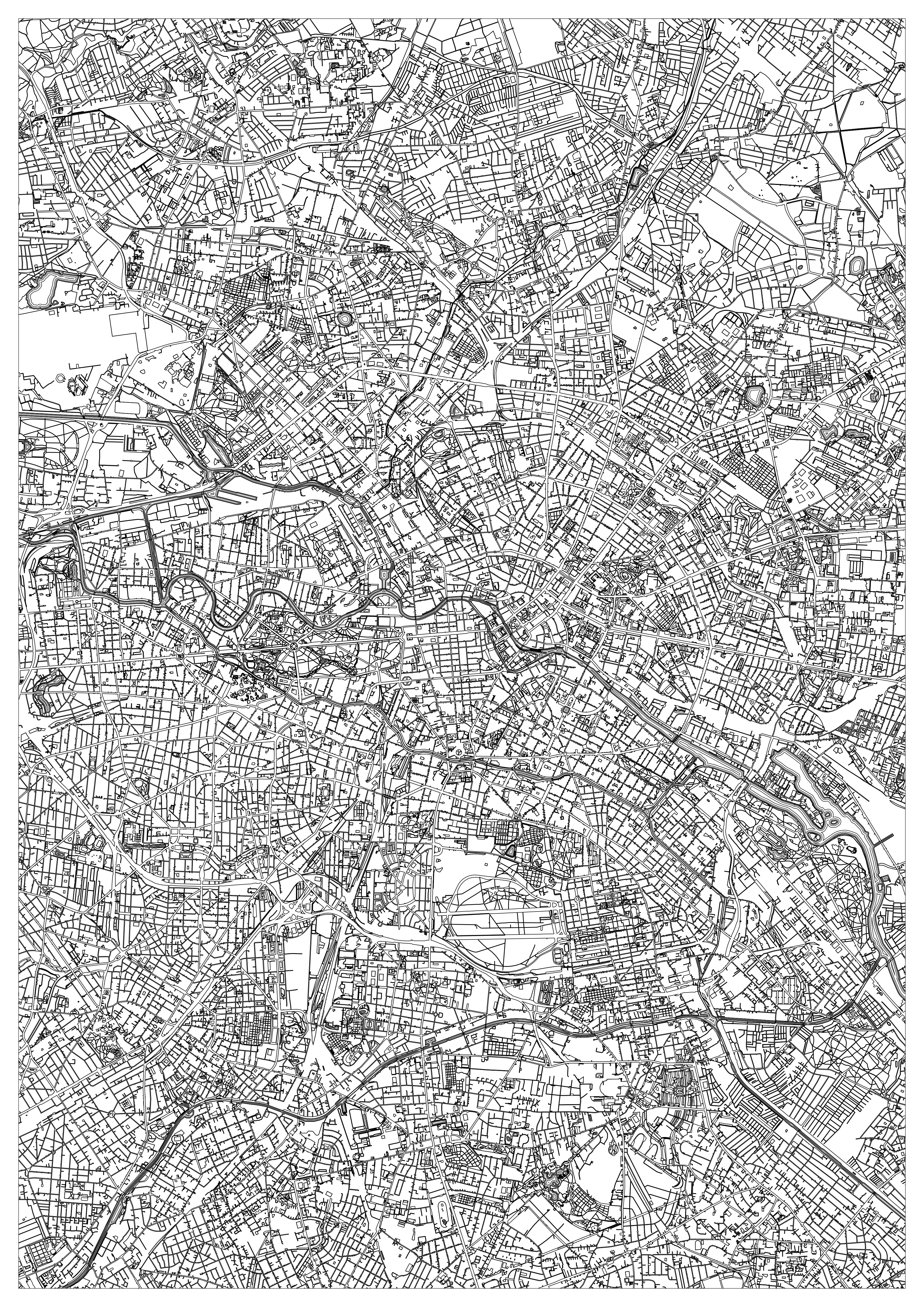 Berlin Map Coloring Page