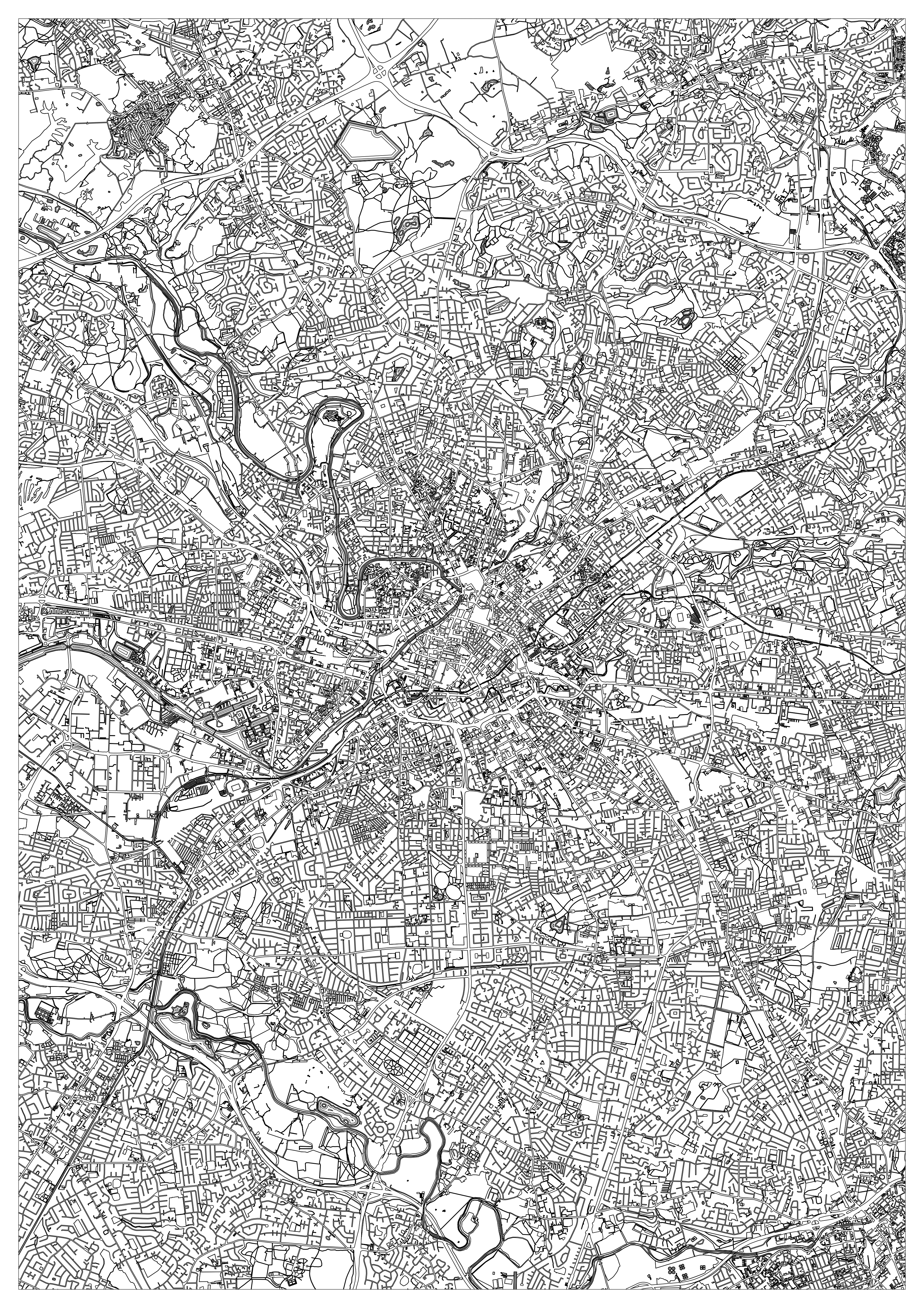 Manchester Map Coloring Page