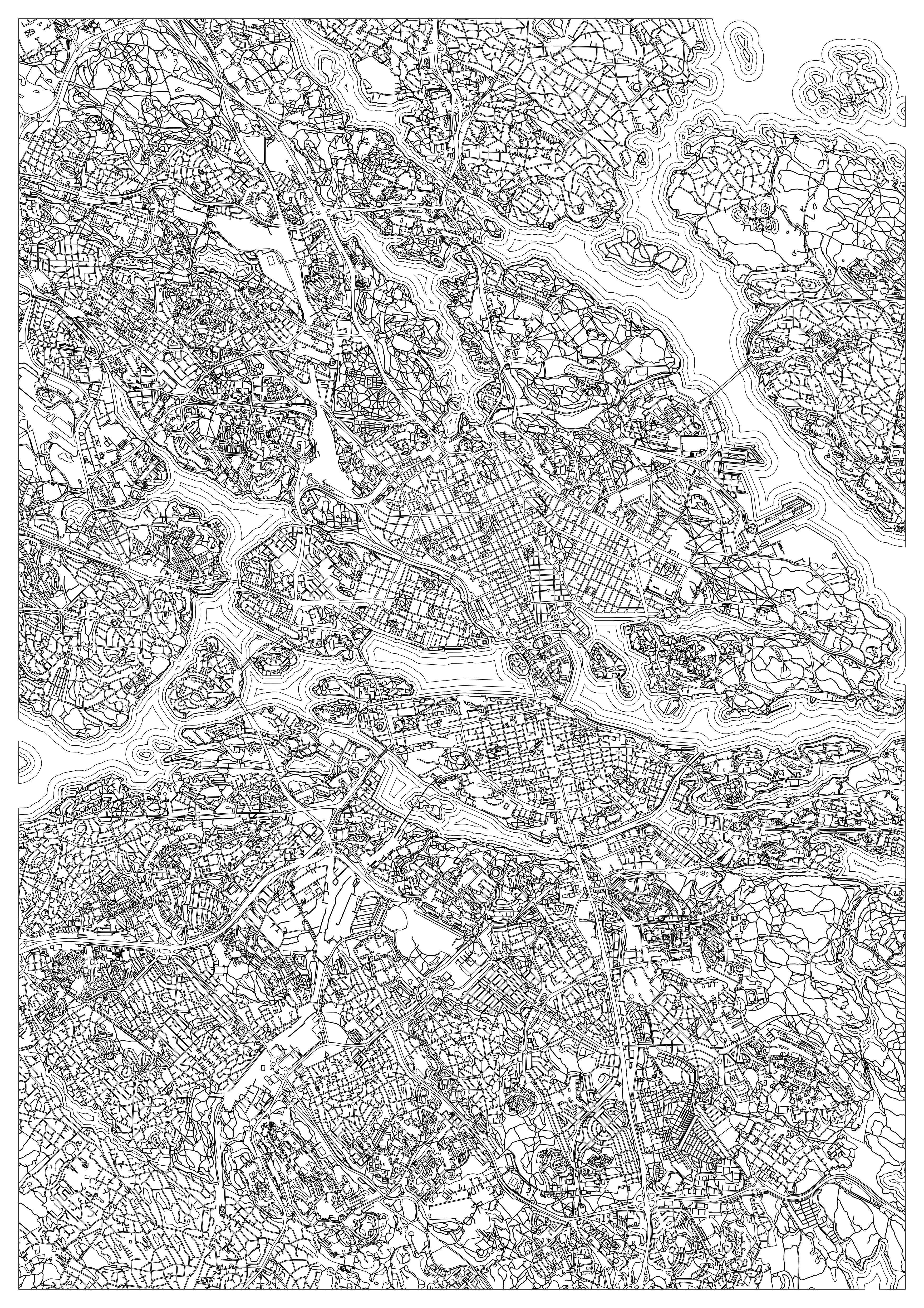 Stockholm Map Coloring Page