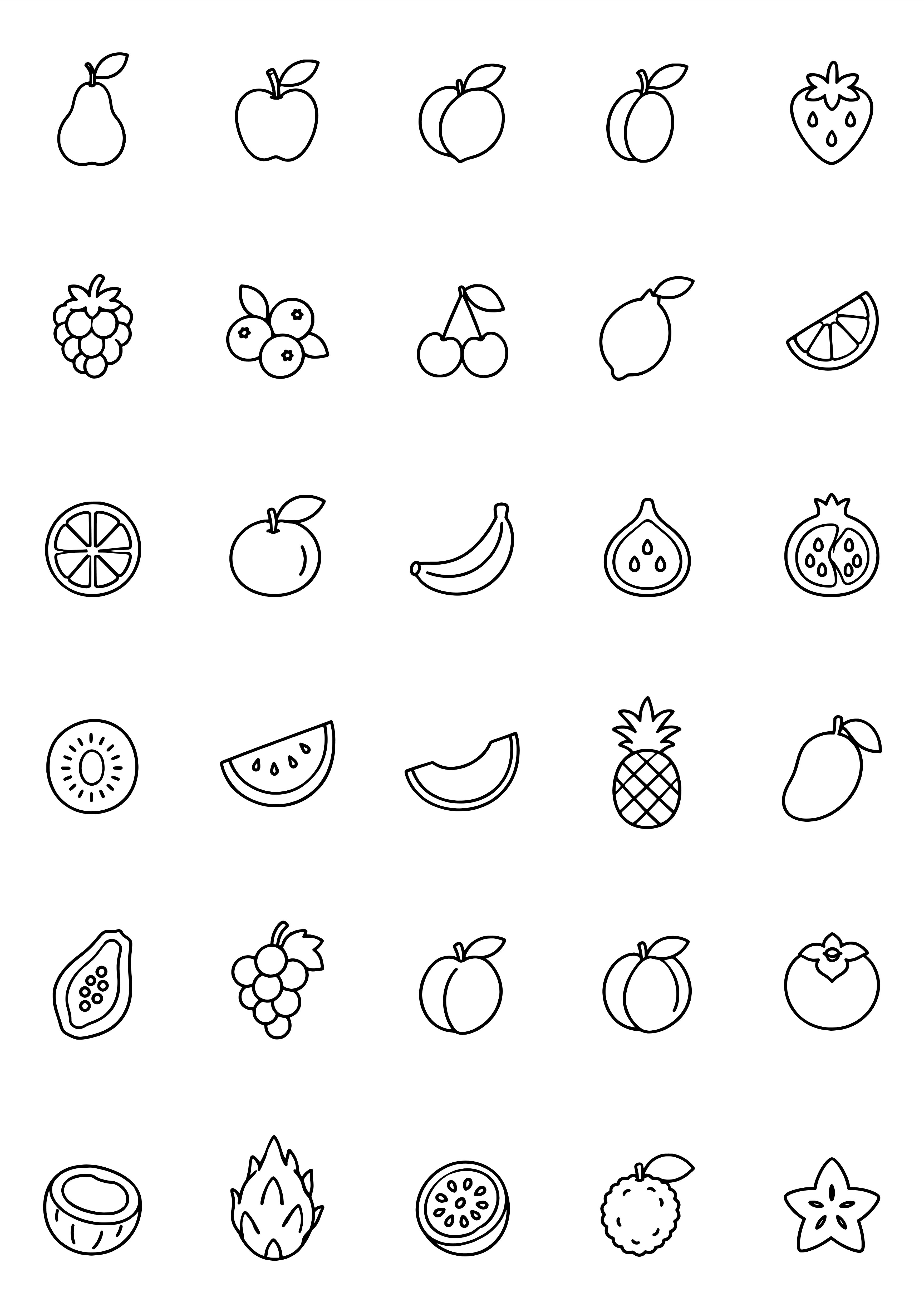 Tiny Fruit Tattoo Coloring Page