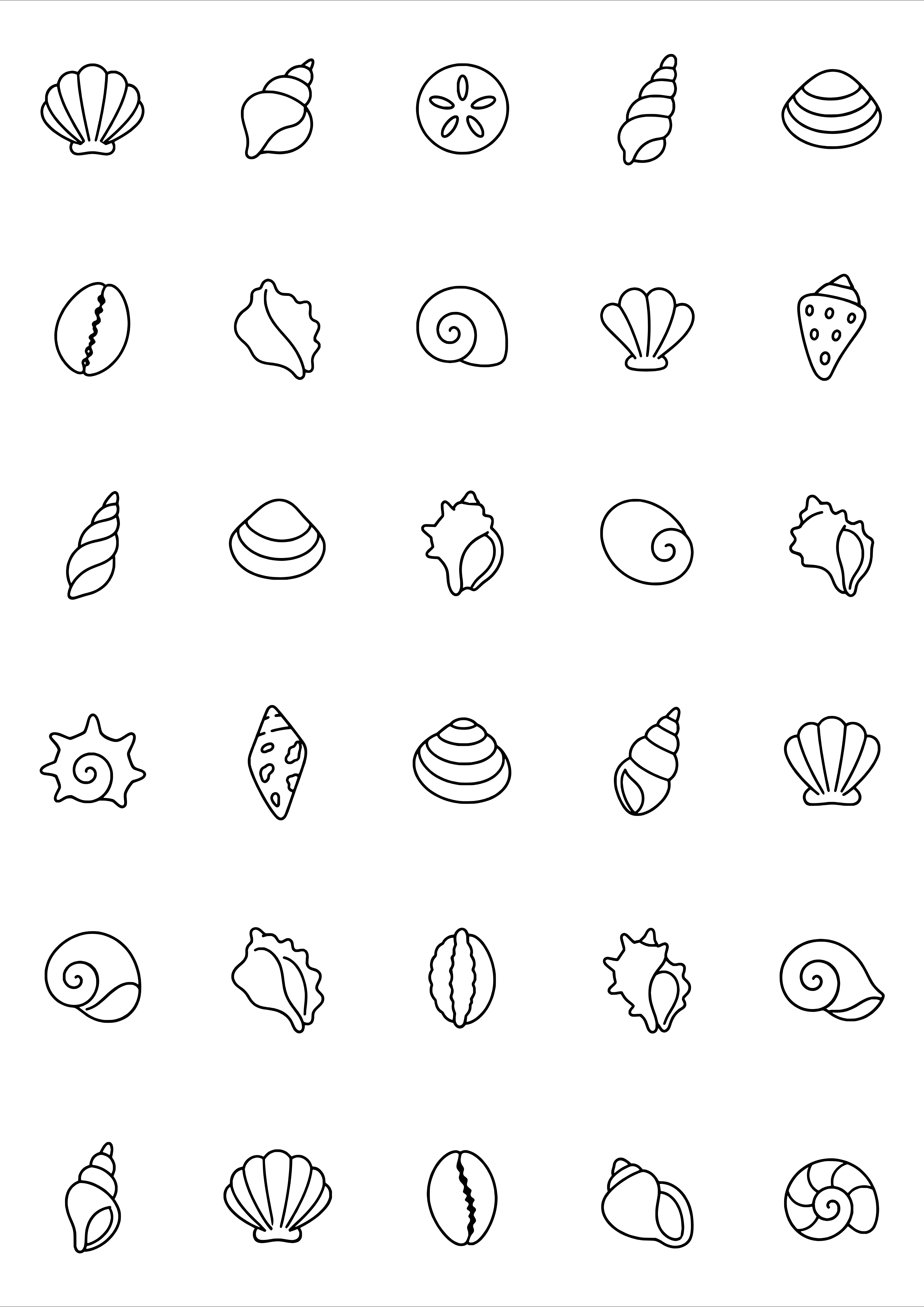 Tiny Seashell Tattoo Coloring Page