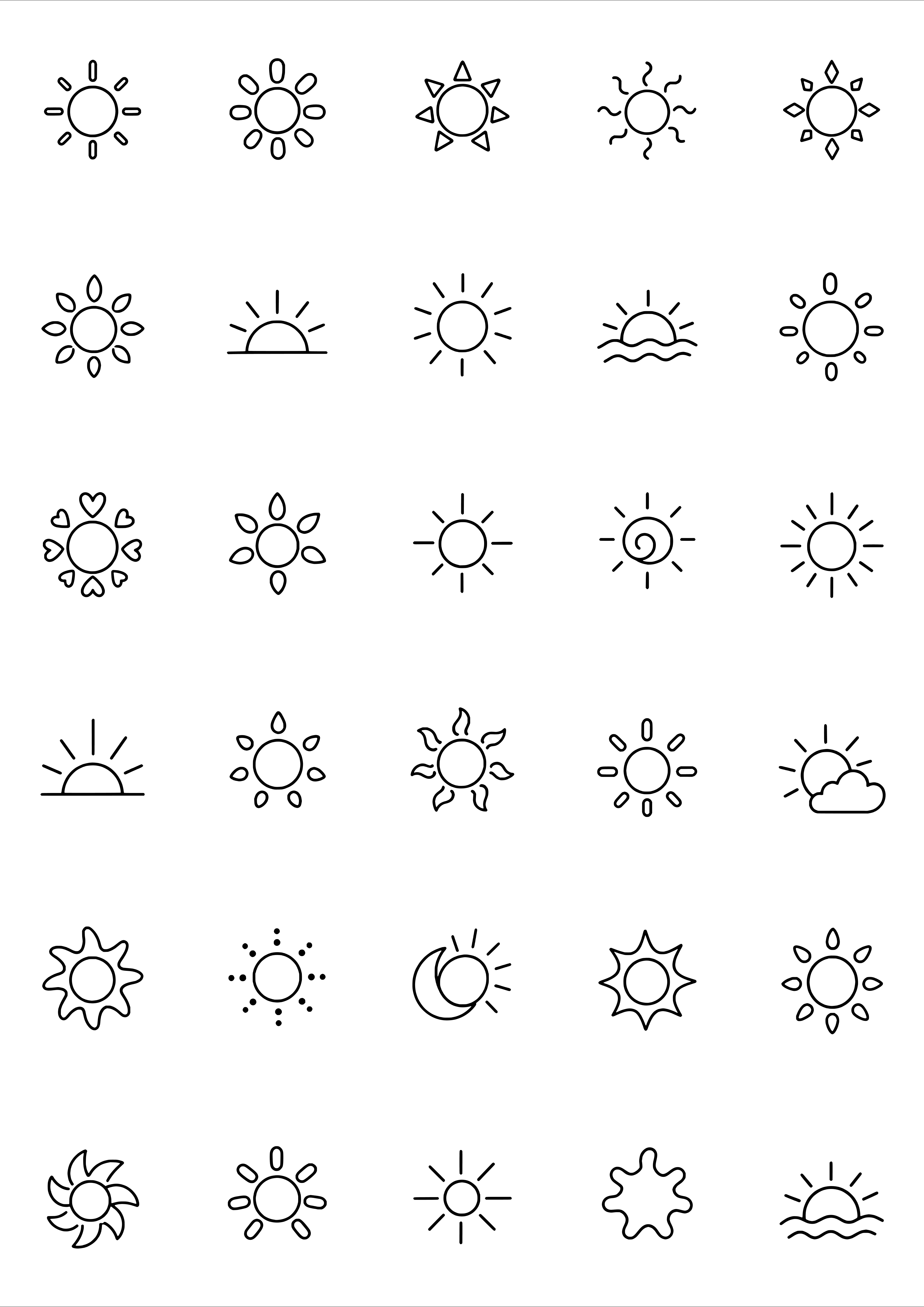 Tiny Sun Tattoo Coloring Page