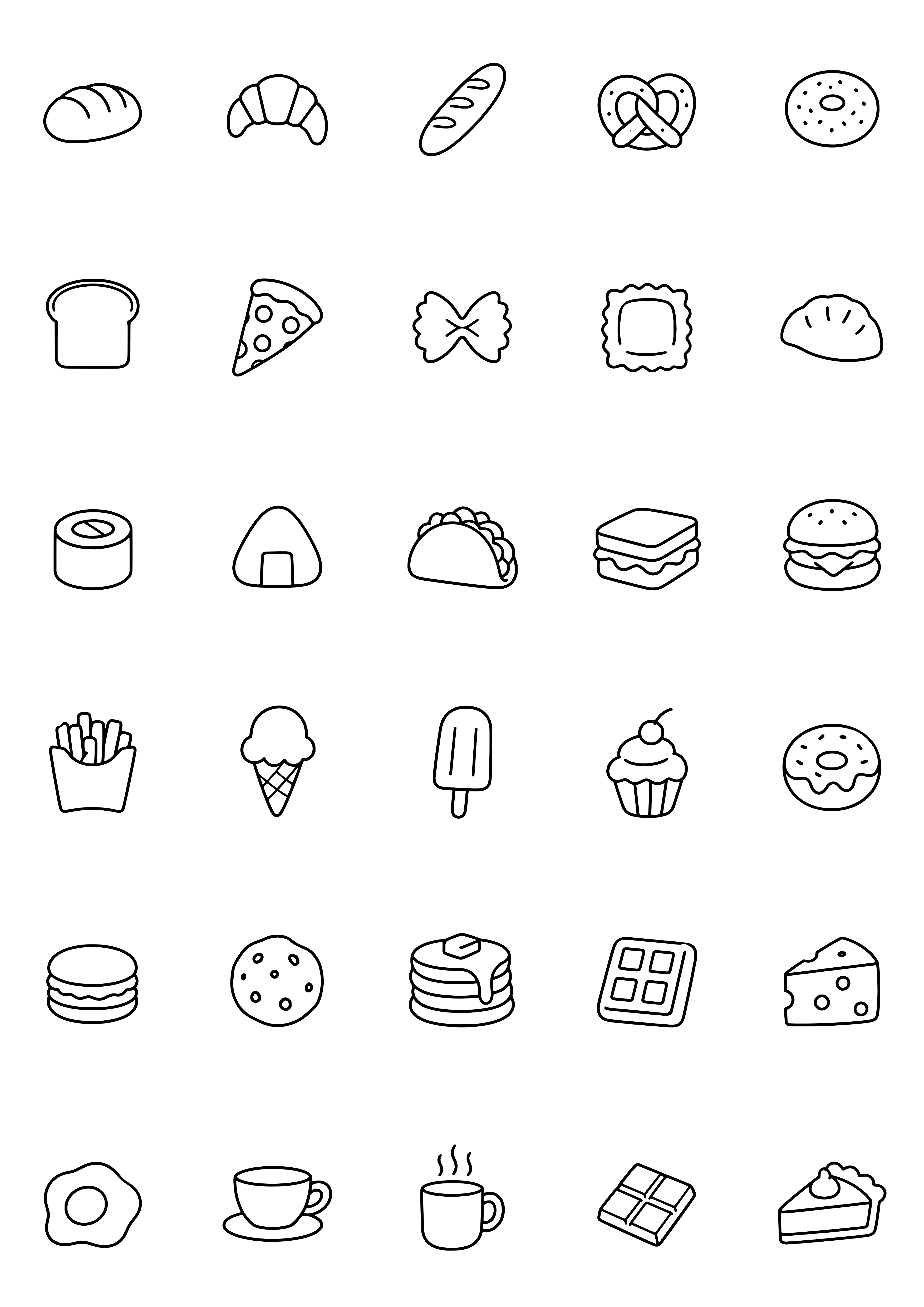 Tiny Food Tattoo Coloring Page