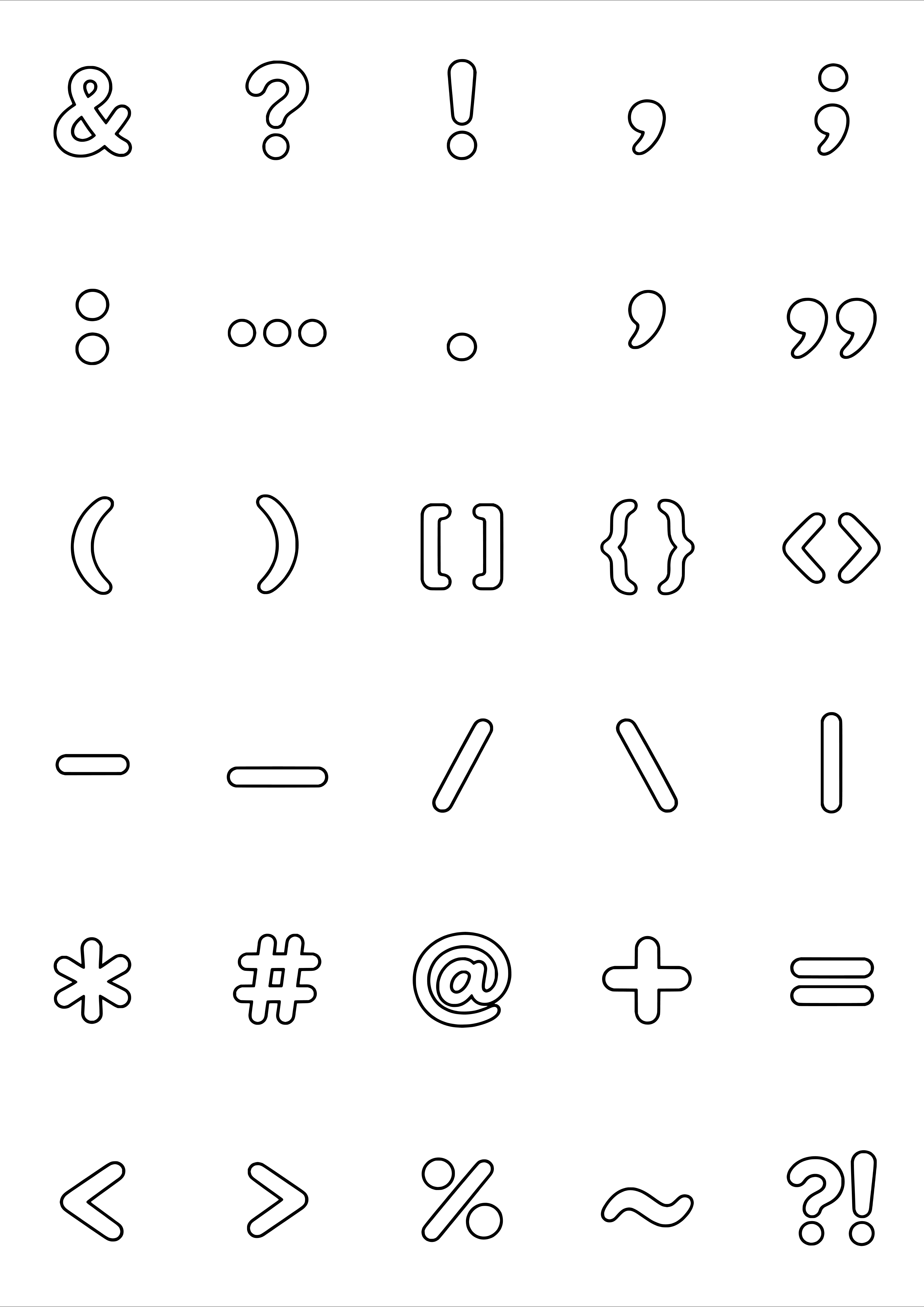Tiny Punctuation Tattoo Coloring Page