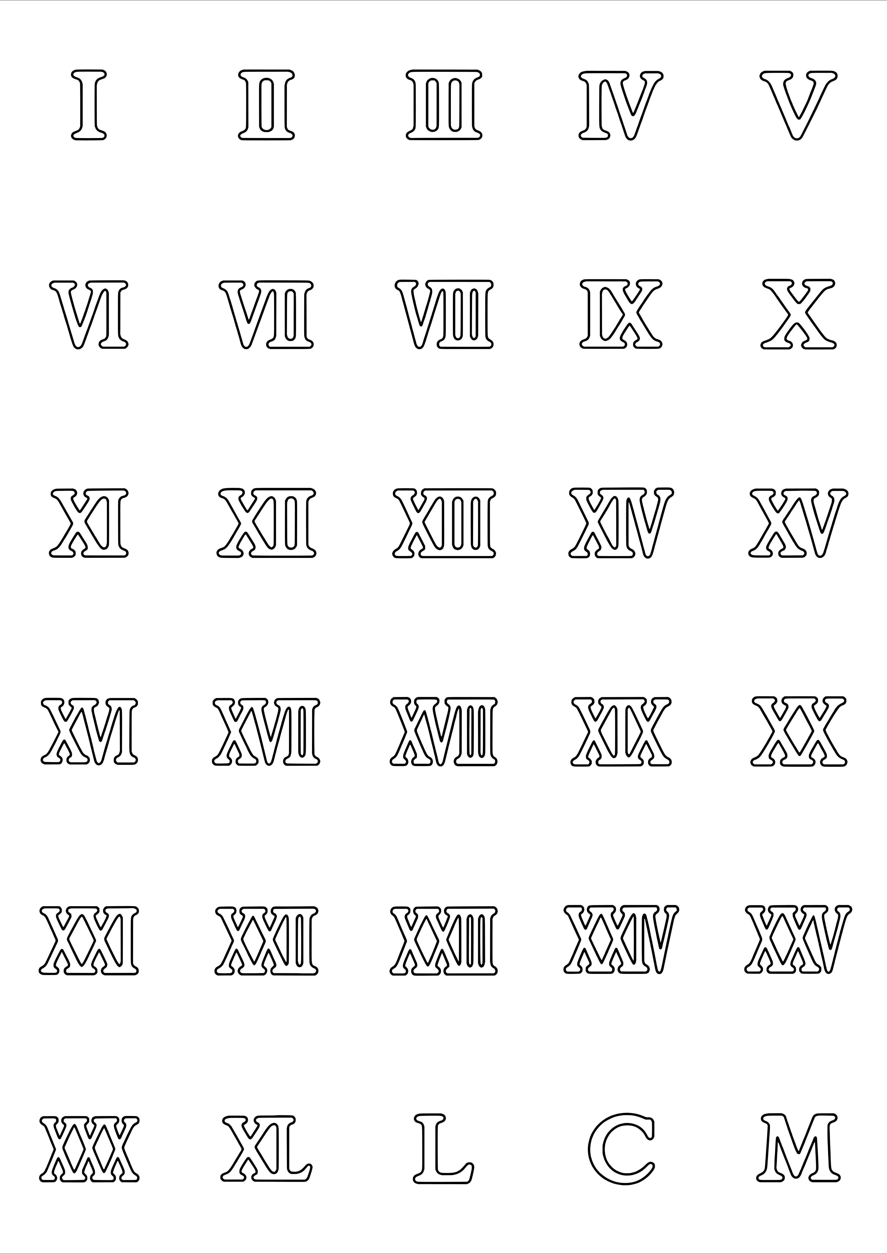 Tiny Roman Numeral Tattoo Coloring Page