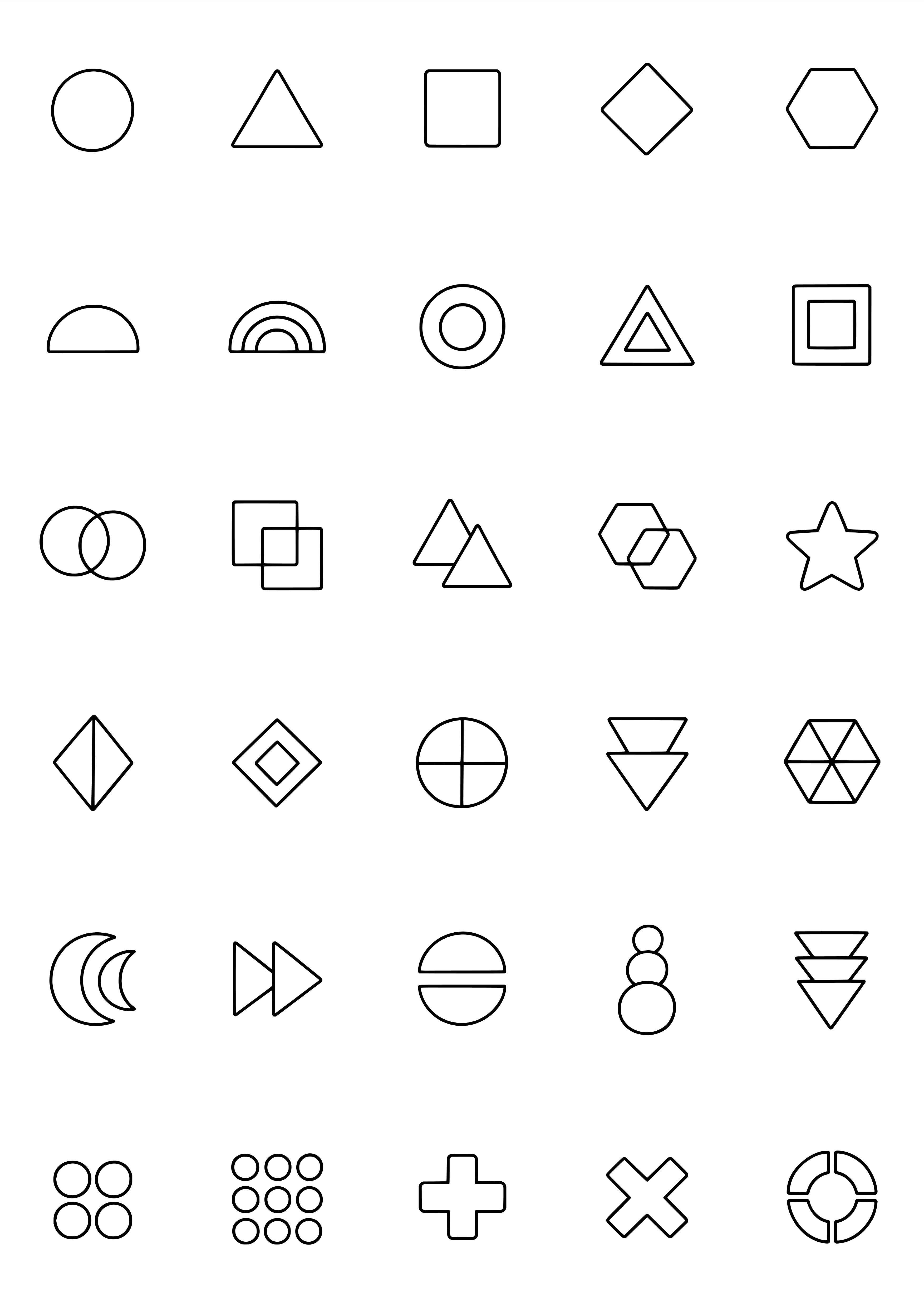 Tiny Geometric Shape Tattoo Coloring Page