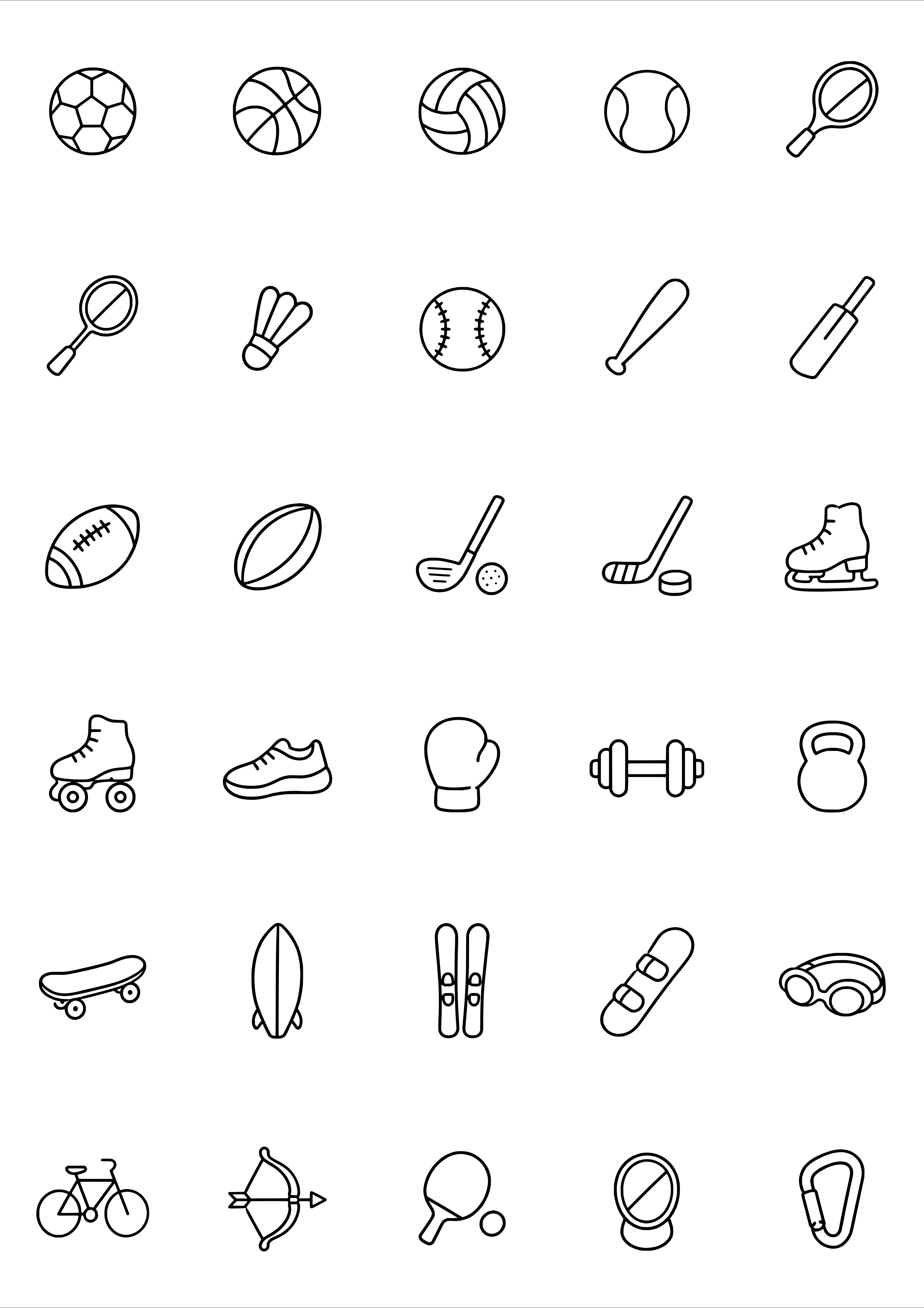 Tiny Sports Equipment Tattoo Coloring Page