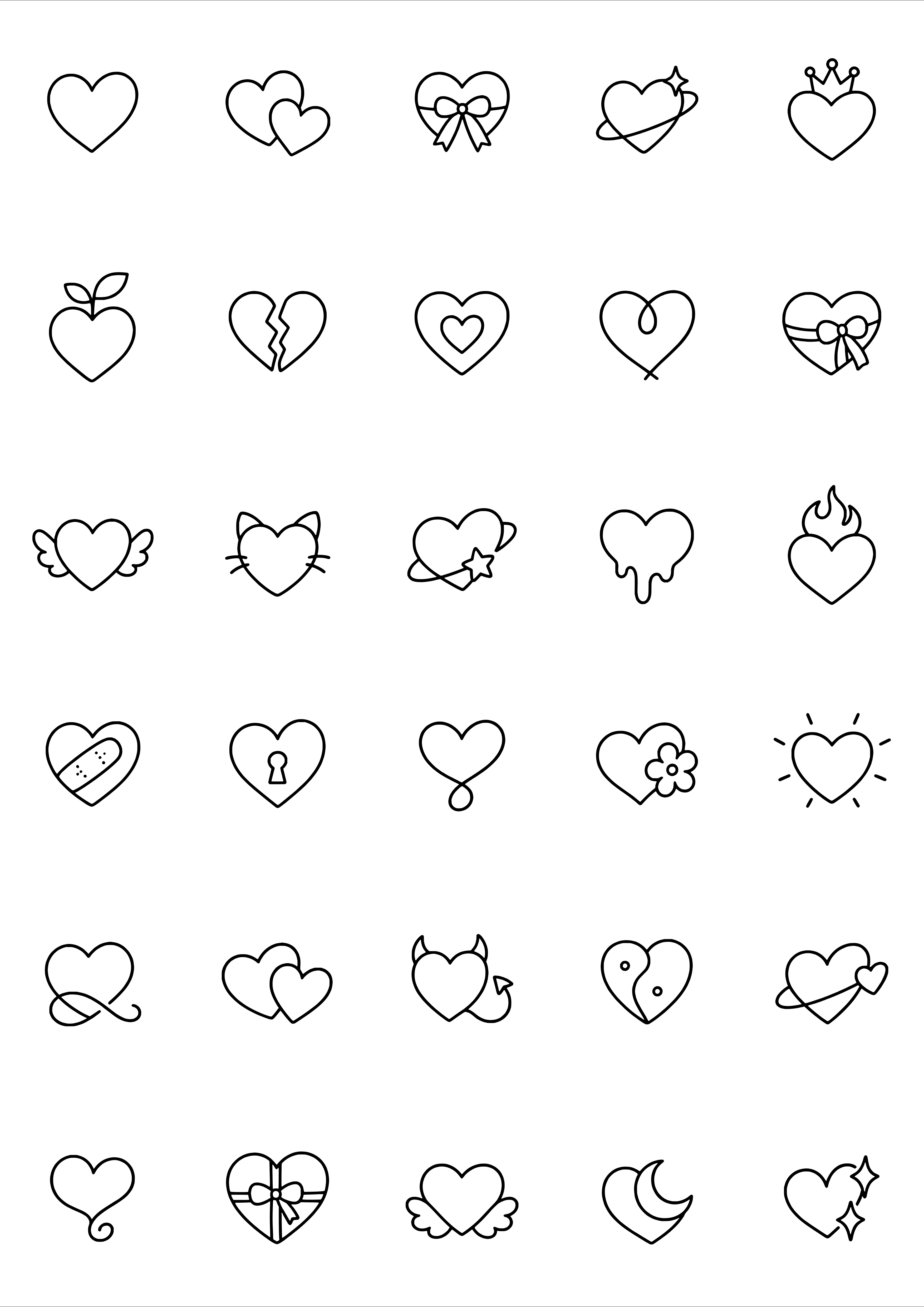 Tiny Heart Tattoo Coloring Page
