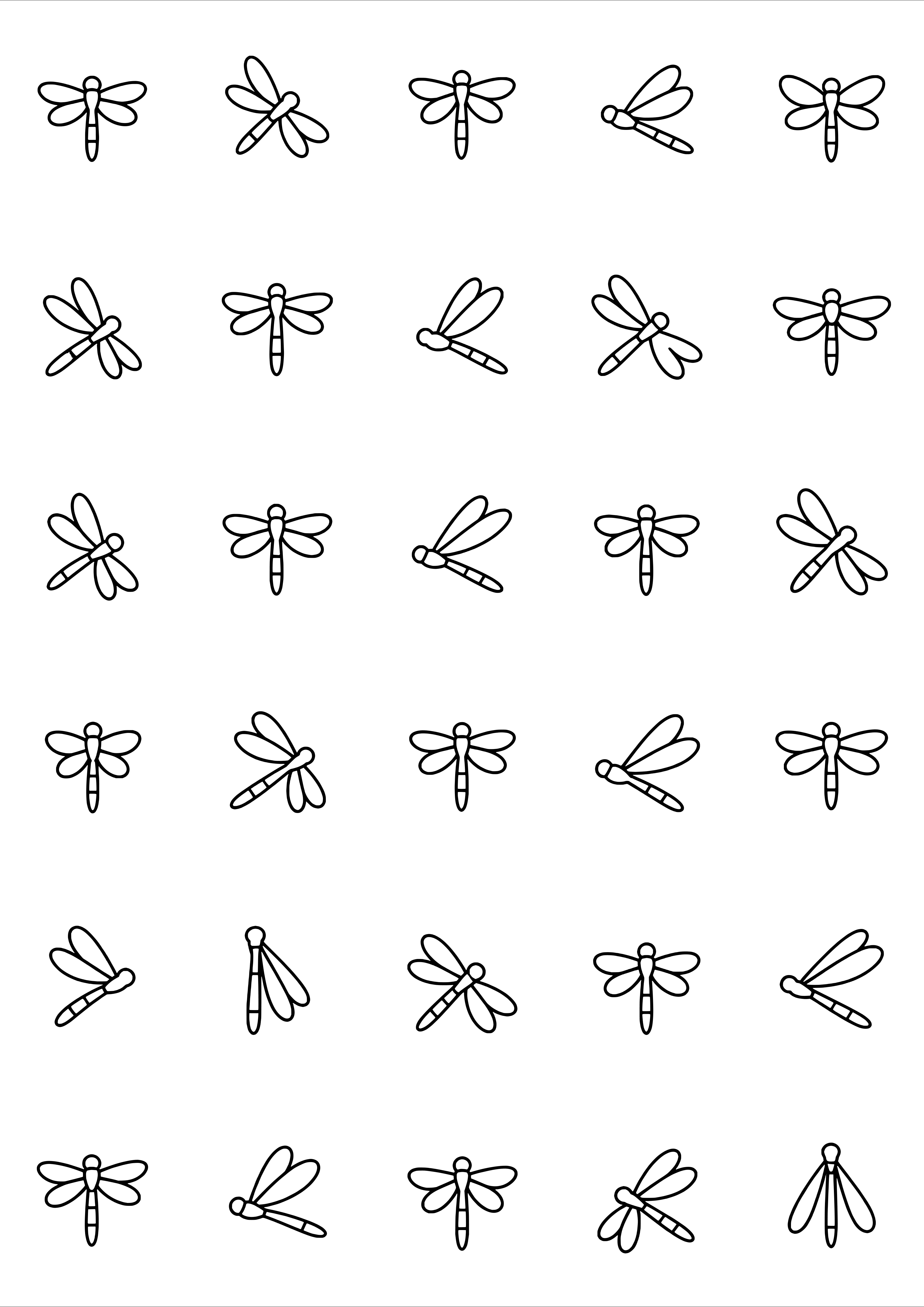 Tiny Dragonfly Tattoo Coloring Page