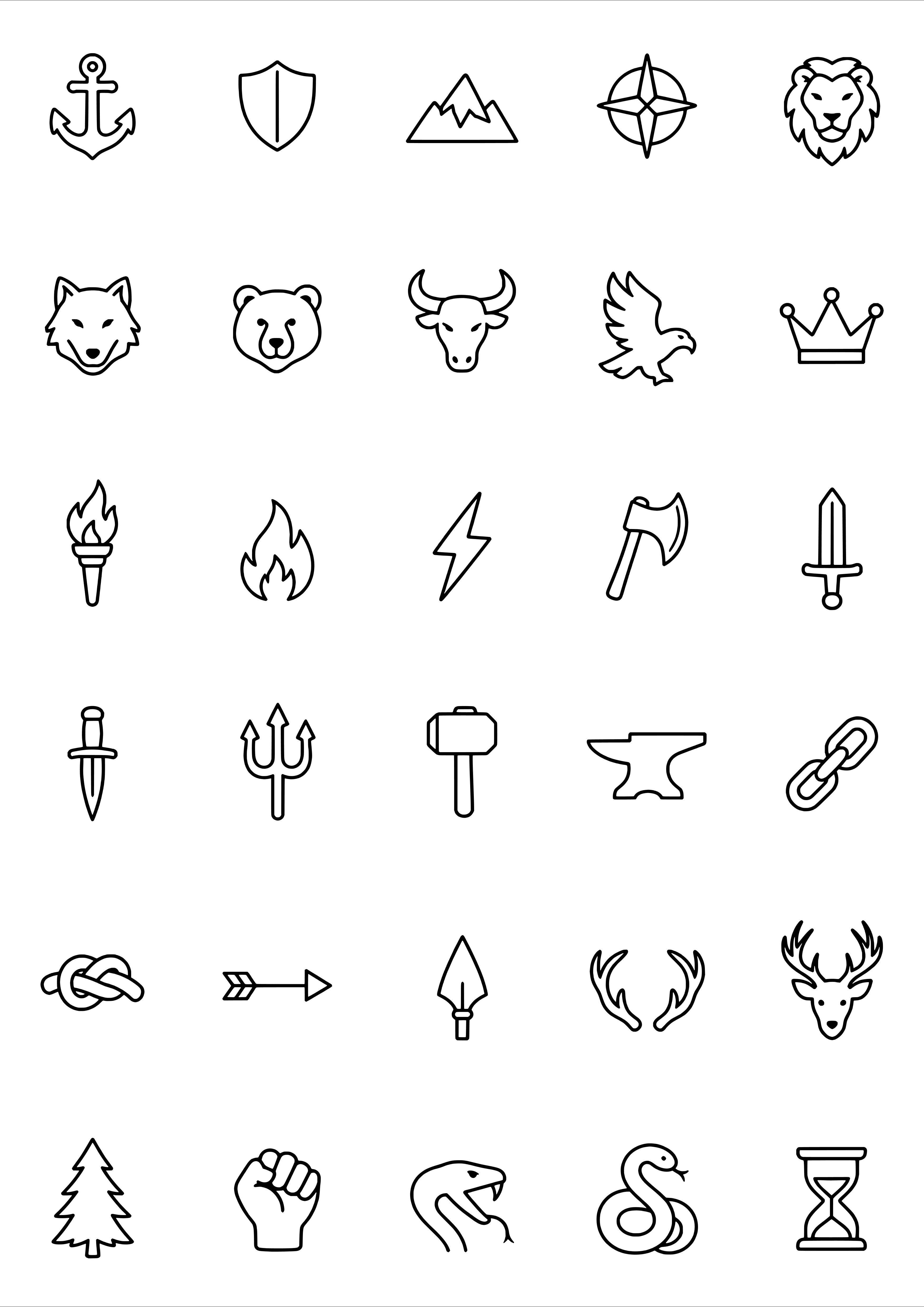 Tiny Bold Symbol Tattoo Coloring Page