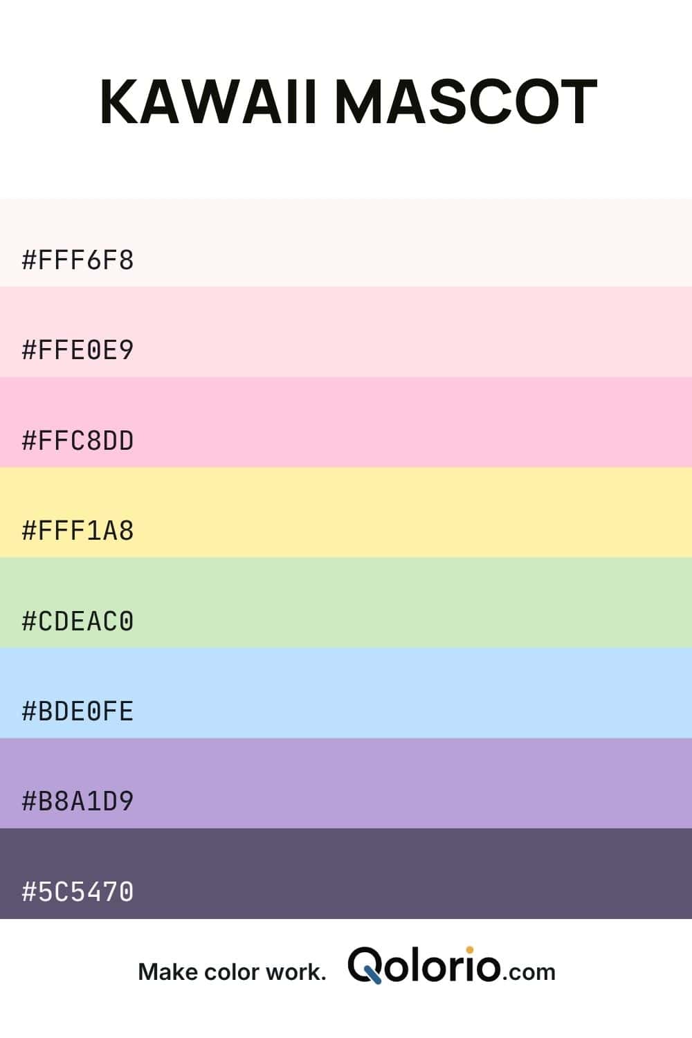 Soft playful pastel palette with pink, yellow, green, blue, lavender, and muted purple.