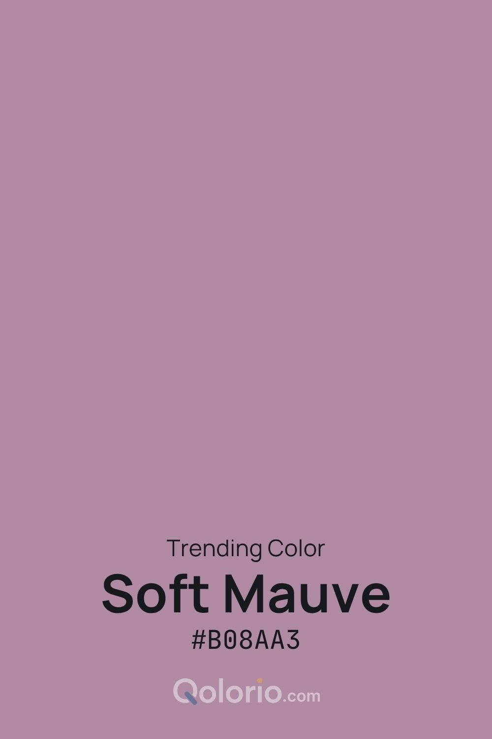 Soft Mauve #B08AA3, a dusty muted mauve with a gentle, elegant character.