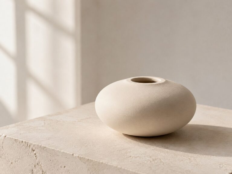 Soft vessel on a stone pedestal