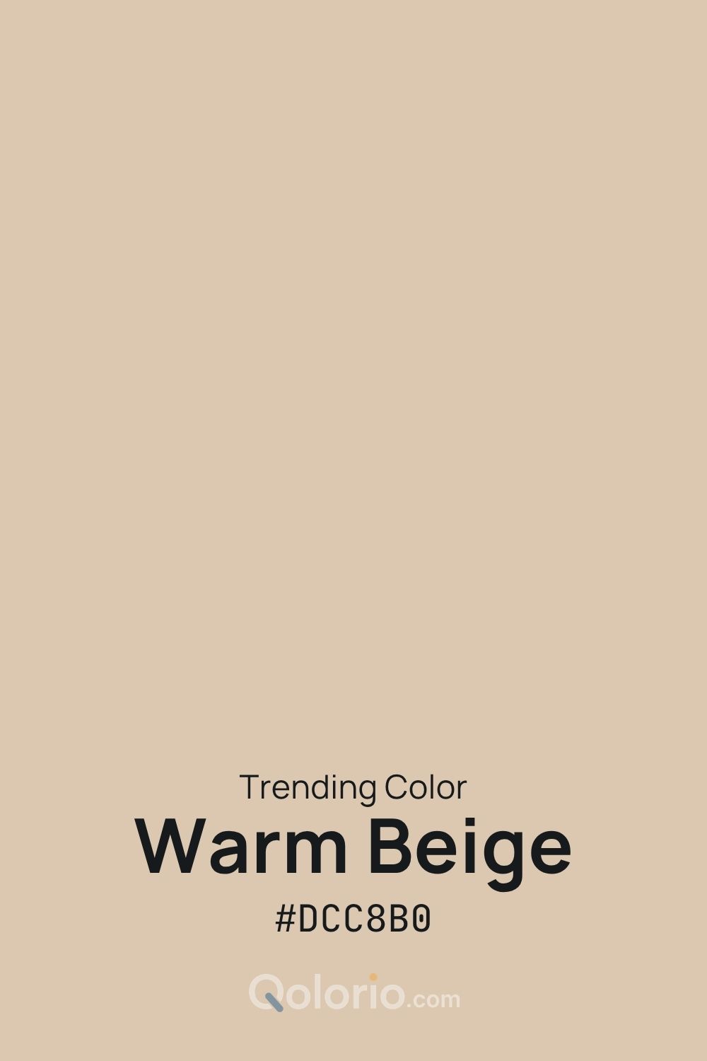 Warm Beige #DCC8B0, a soft neutral beige with gentle golden warmth.